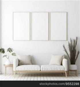 Mock Up Poster Frames in Living Room Interior