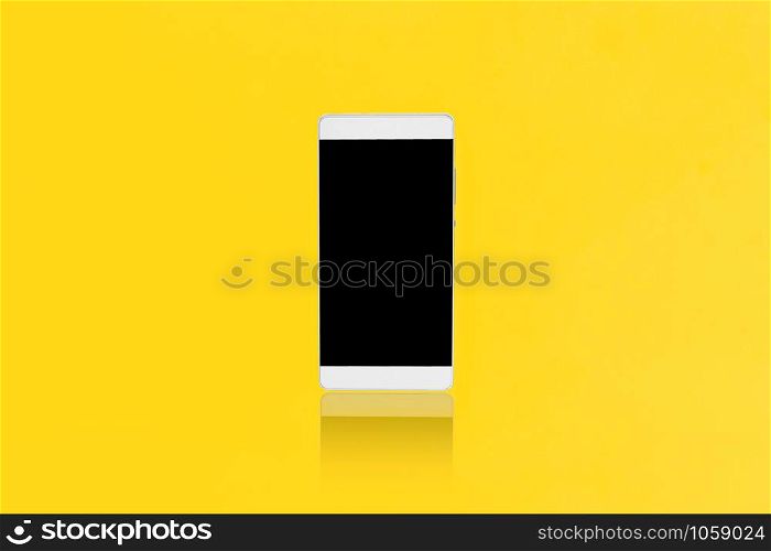 Mock up smart-phone on a yellow background, Design for advertising