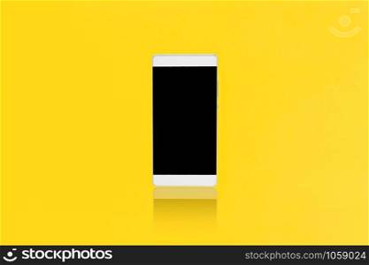 Mock up smart-phone on a yellow background, Design for advertising