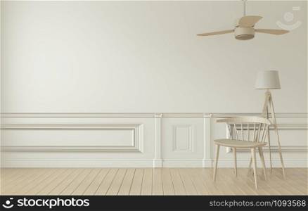Mock up white room interior and decoration.3D rendering