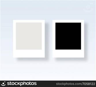Mockup of blank photos frame card with shadow.