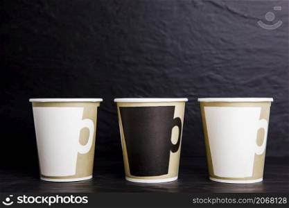 mockup three coffee go cups