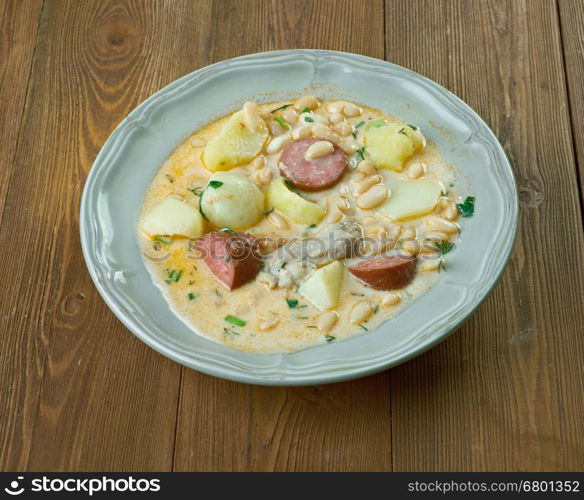 Mocoto Brazilian dish made from cow's feet, stewed with beans and vegetables