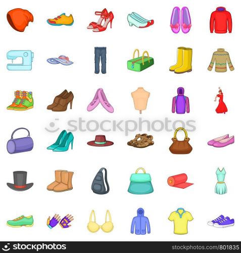 Model icons set. Cartoon style of 36 model vector icons for web isolated on white background. Model icons set, cartoon style