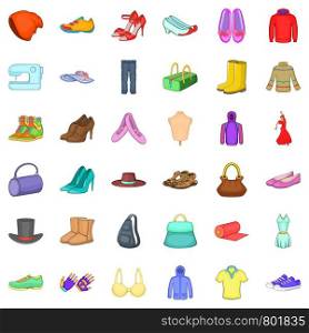 Model icons set. Cartoon style of 36 model vector icons for web isolated on white background. Model icons set, cartoon style