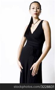 Model In Black Dress