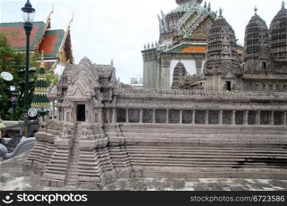 Model of Angkor wat in Grand palsace, Bsngkok, Thailand