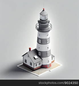 Model of lighthaus 3d, isometric ai generative icon. Model of lighthaus 3d, isometric