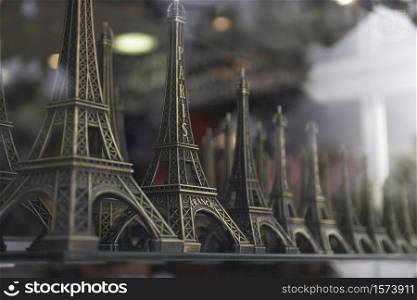 Models Of Eiffel Tower In Shop Window