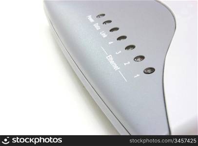 Modem. Close-up. Isolated on a white background.
