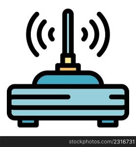 Modem router icon. Outline modem router vector icon color flat isolated. Modem router icon color outline vector