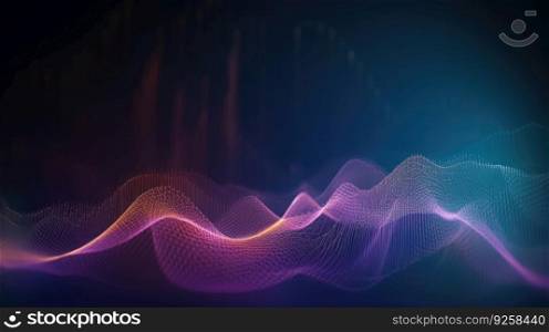 Modern abstract digital wave particle background. Generative AI AIG21.