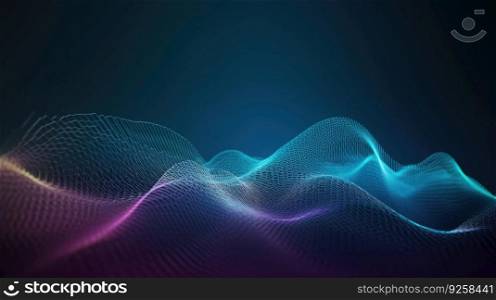 Modern abstract digital wave particle background. Generative AI AIG21.