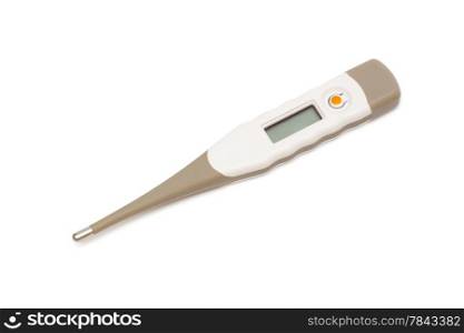 modern and new electronic thermometer on white background