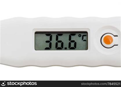modern and new electronic thermometer on white background