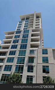 Modern apartment tower, San Diego, California