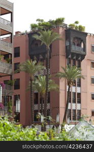 Modern apartments at the Avenue Mohamed V,Marrakesh, Morocco, April 1, 2012