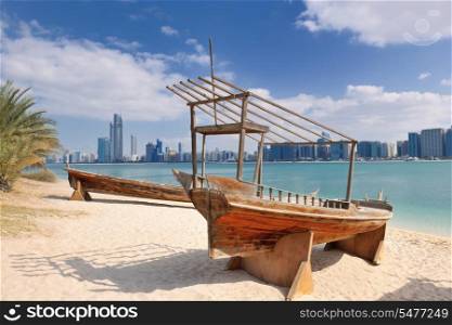 modern arabic City Abu Dhabi Landscape and cityscape panorama