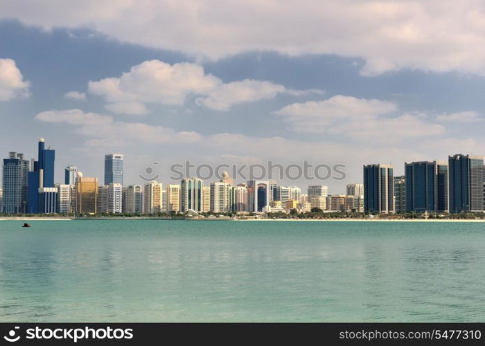 modern arabic City Abu Dhabi Landscape and cityscape panorama