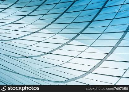 Modern architecture business building abstract curve line details steel facade background .