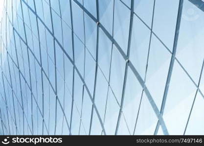 Modern architecture business building details steel facade background .