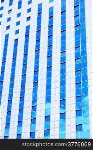Modern architecture. Futuristic business corporate glass building, city background