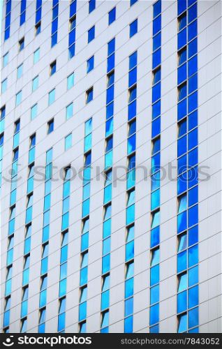 Modern architecture. Futuristic business corporate glass building, city background
