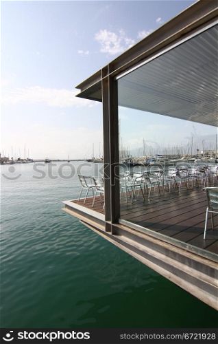 modern architecture in a building surrounded by water