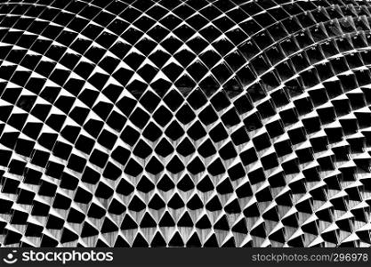 Modern architecture is composed of steel structure. Black and white pattern style design. Abstract texture background.