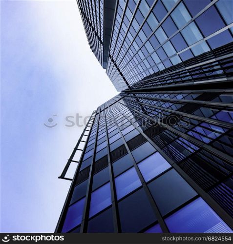 modern architecture. skyscrapers. office buildings. Glass silhouettes of skyscrapers
