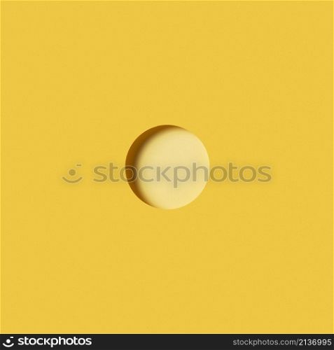 modern background with light yellow circular piece paper