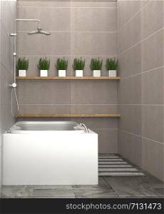 Modern bathroom - Bath room interior design. 3D rendering