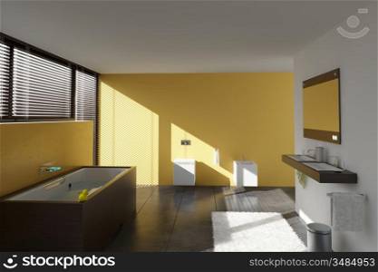 modern bathroom interior (3D rendering)