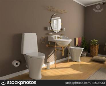 modern bathroom interior (3d rendering)