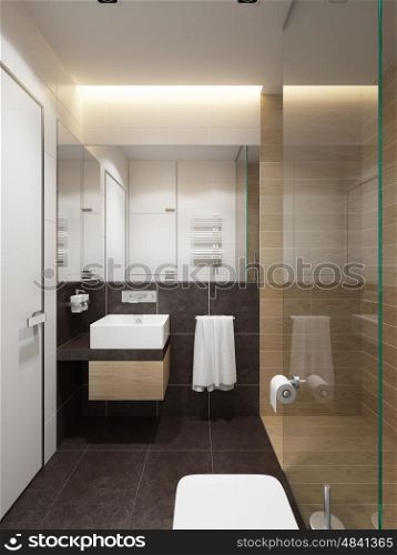 modern bathroom interior, 3d rendering