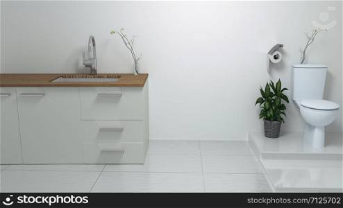 Modern Bathroom interior. 3D rendering