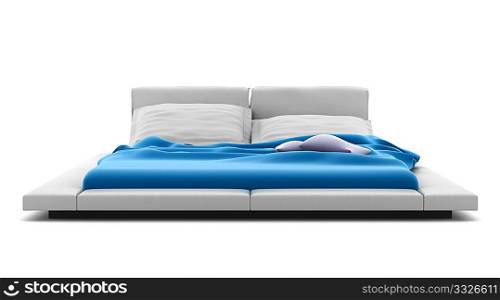 modern bed isolated on white background with clipping path