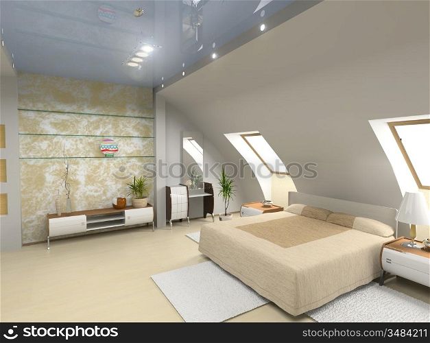 modern bedroom interior design (computer - generated image)