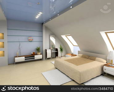 modern bedroom interior design (computer - generated image)