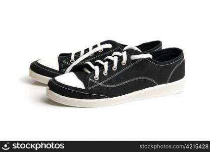 Modern black and white sneaker isolated on a white background