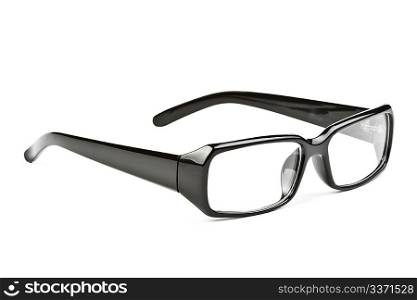modern black glasses isolated on white background