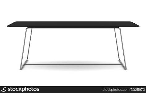 modern black table isolated on white background