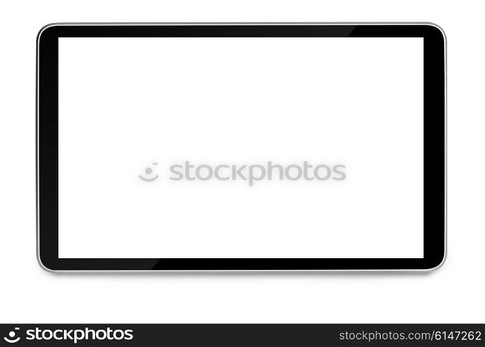 modern black tablet pc. modern black tablet pc with blank screen isolated on white background
