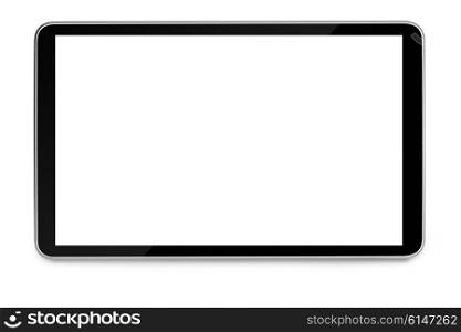 modern black tablet pc. modern black tablet pc with blank screen isolated on white background