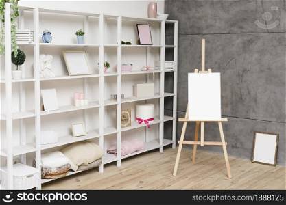 modern bright bookshelf with decoration . Resolution and high quality beautiful photo. modern bright bookshelf with decoration . High quality and resolution beautiful photo concept