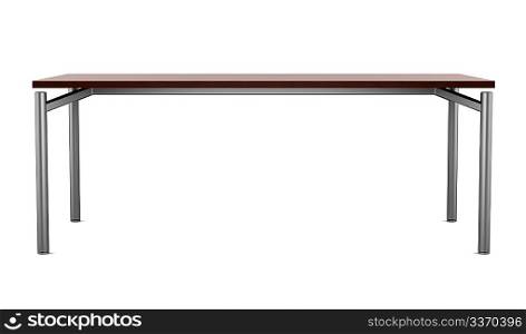 modern brown table isolated on white background