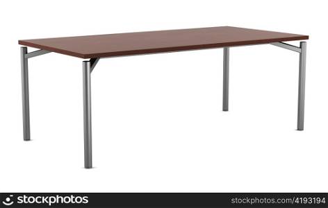 modern brown table isolated on white background