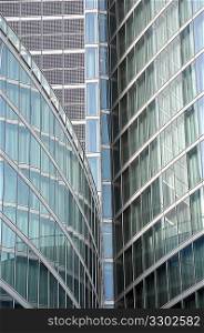 Modern building glass facades geometry