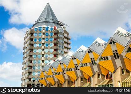 Modern buildings in the center of Rotterdam. The Netherlands