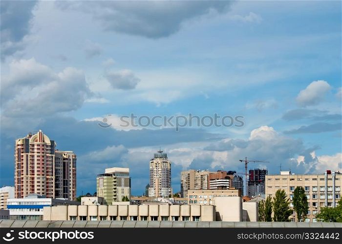Modern buildings in the central part of the capital of Ukraine Kyiv